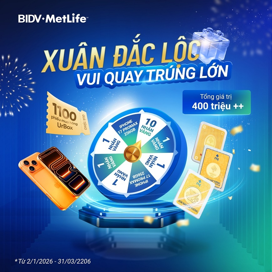 BIDV MetLife triển khai chương trình “Xuân đắc lộc – Vui quay trúng lớn” BIDV MetLife triển khai chương trình “Xuân đắc lộc – Vui quay trúng lớn”