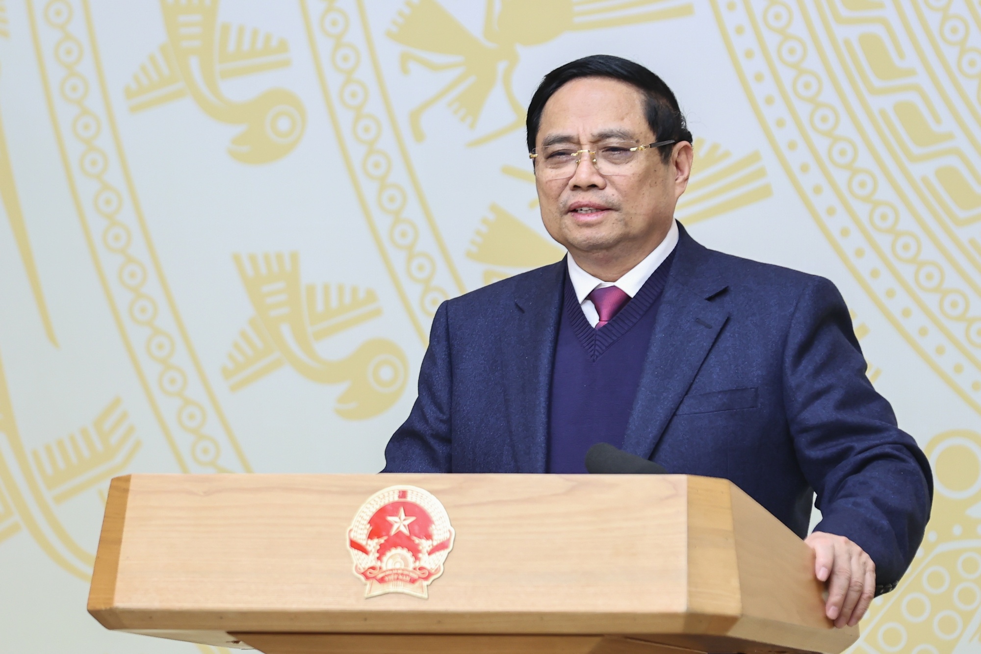 Thủ tướng Phạm Minh Chính phát biểu kết luận Hội nghị - Ảnh: VGP/Nhật Bắc