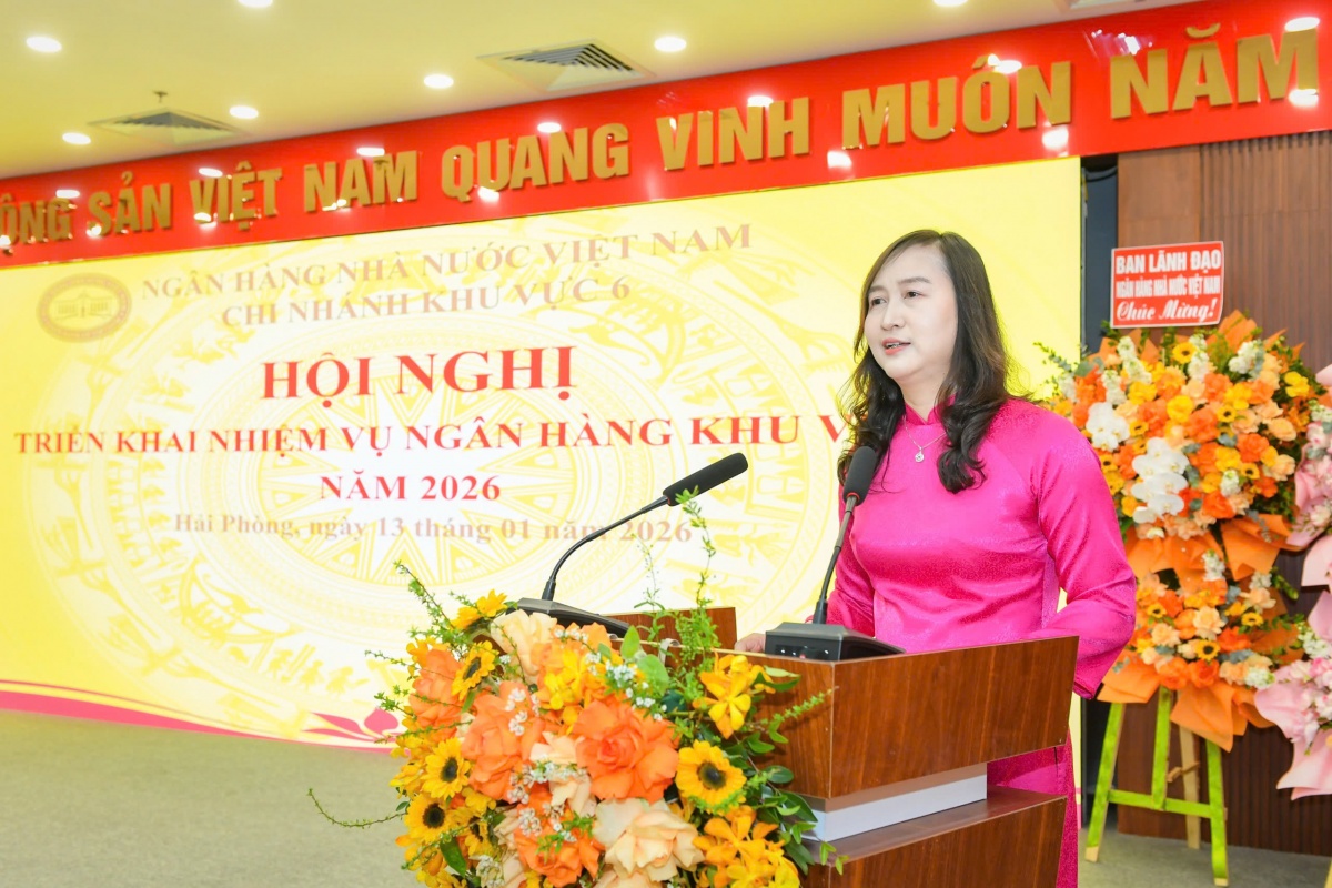 Thống đốc Nguyễn Thị Hồng dự Hội nghị triển khai nhiệm vụ ngân hàng khu vực 6 năm 2026
