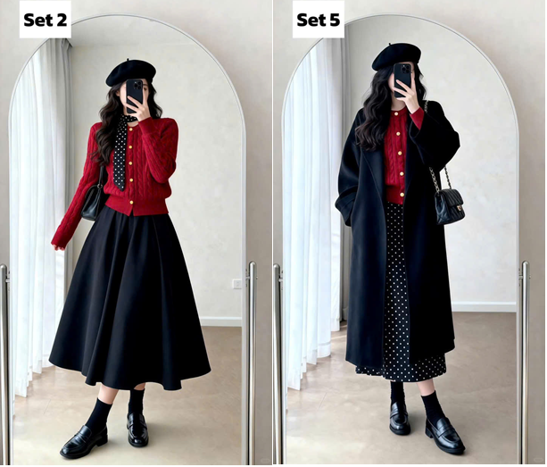 Cardigan đỏ đón Tết: 8 cách phối chuẩn Hàn, mặc là thấy không khí xuân Cardigan đỏ đón Tết: 8 cách phối chuẩn Hàn, mặc là thấy không khí xuân
