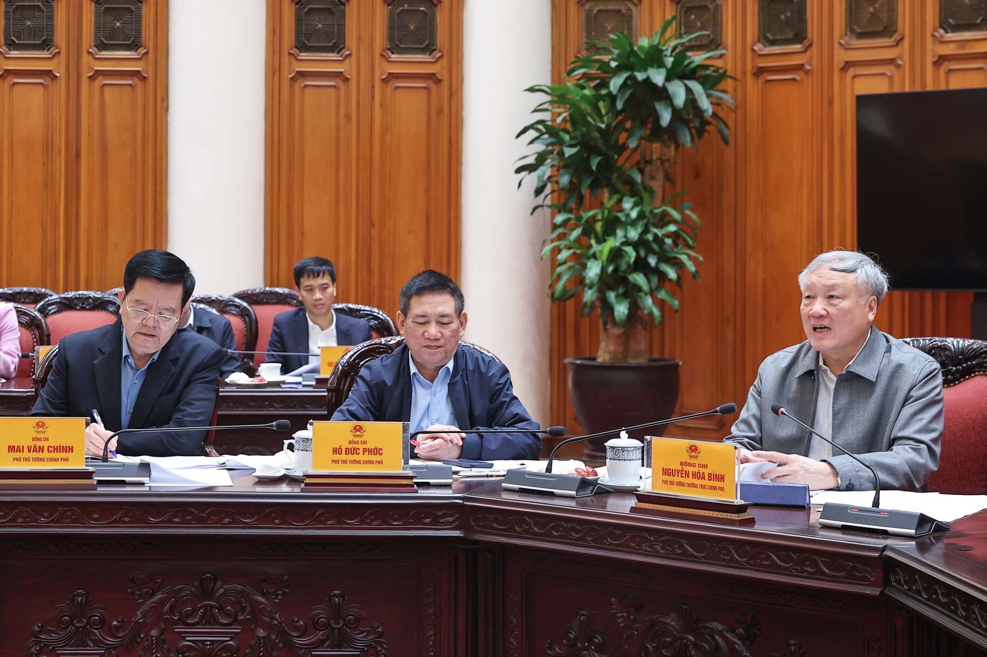 Phó Thủ tướng Thường trực Chính phủ Nguyễn Hòa Bình phát biểu - Ảnh: VGP/Nhật Bắc Phó Thủ tướng Thường trực Chính phủ Nguyễn Hòa Bình phát biểu - Ảnh: VGP/Nhật Bắc