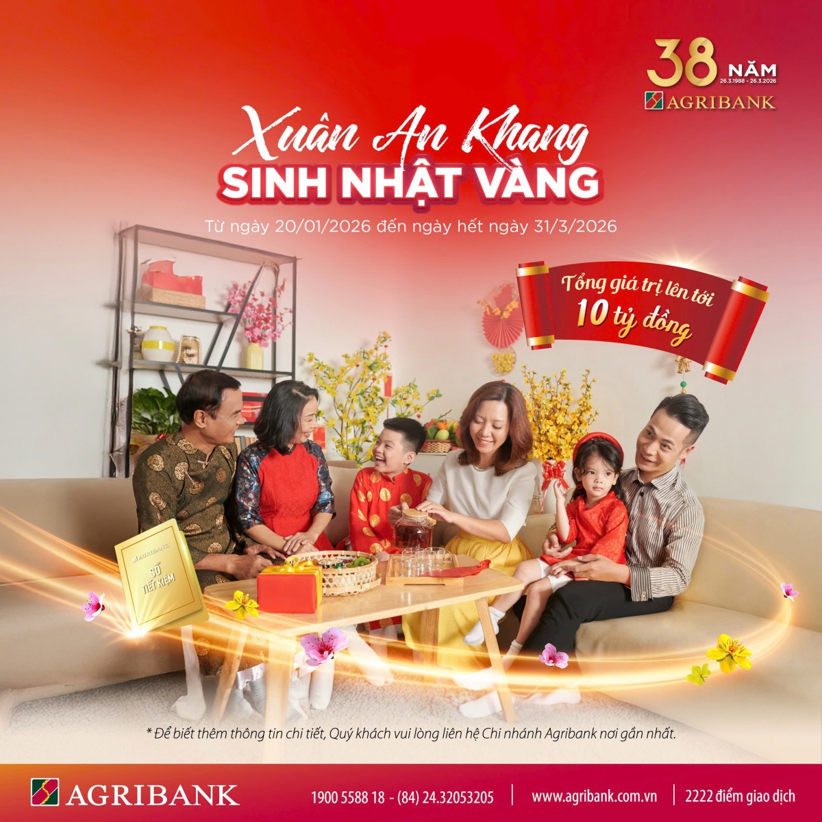 Agribank dành 10 tỷ đồng tri ân khách hàng với chương trình “Xuân an khang – Sinh nhật vàng”