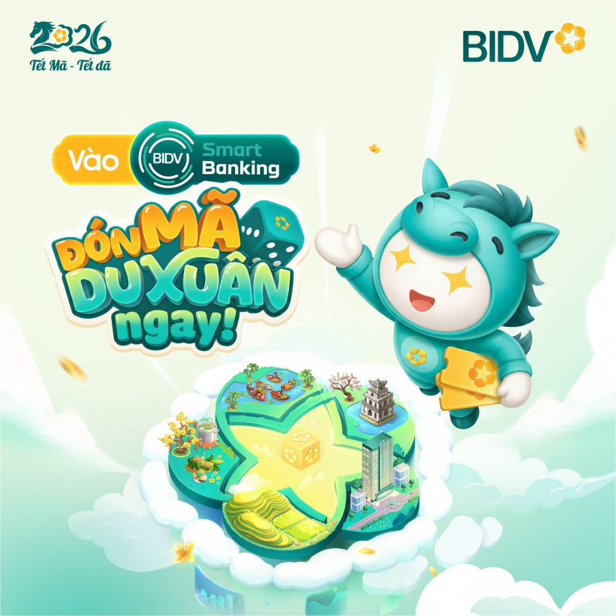 Chơi game “Đón Mã du xuân” tranh giải đặc biệt 100 triệu ngay trên app ngân hàng