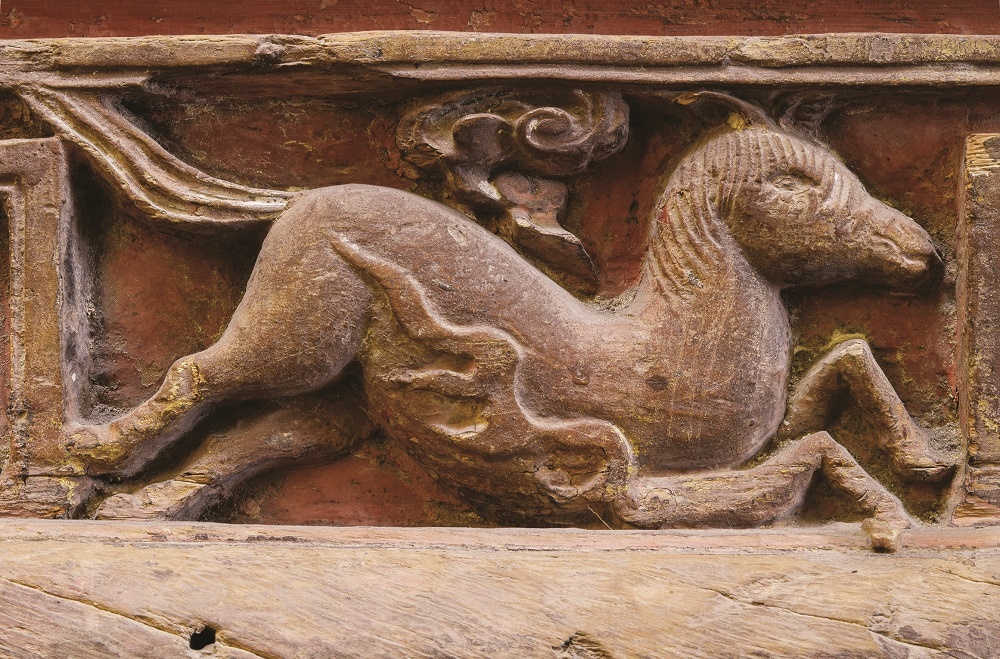 Hình tượng ngựa trên bệ tượng Chùa Hội Hạ (Thế kỷ 17) Hình tượng ngựa trên bệ tượng Chùa Hội Hạ (Thế kỷ 17)