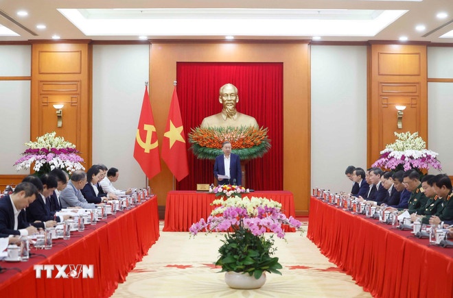 Tổng Bí thư Tô Lâm phát biểu tại cuộc họp - Ảnh: TTXVN