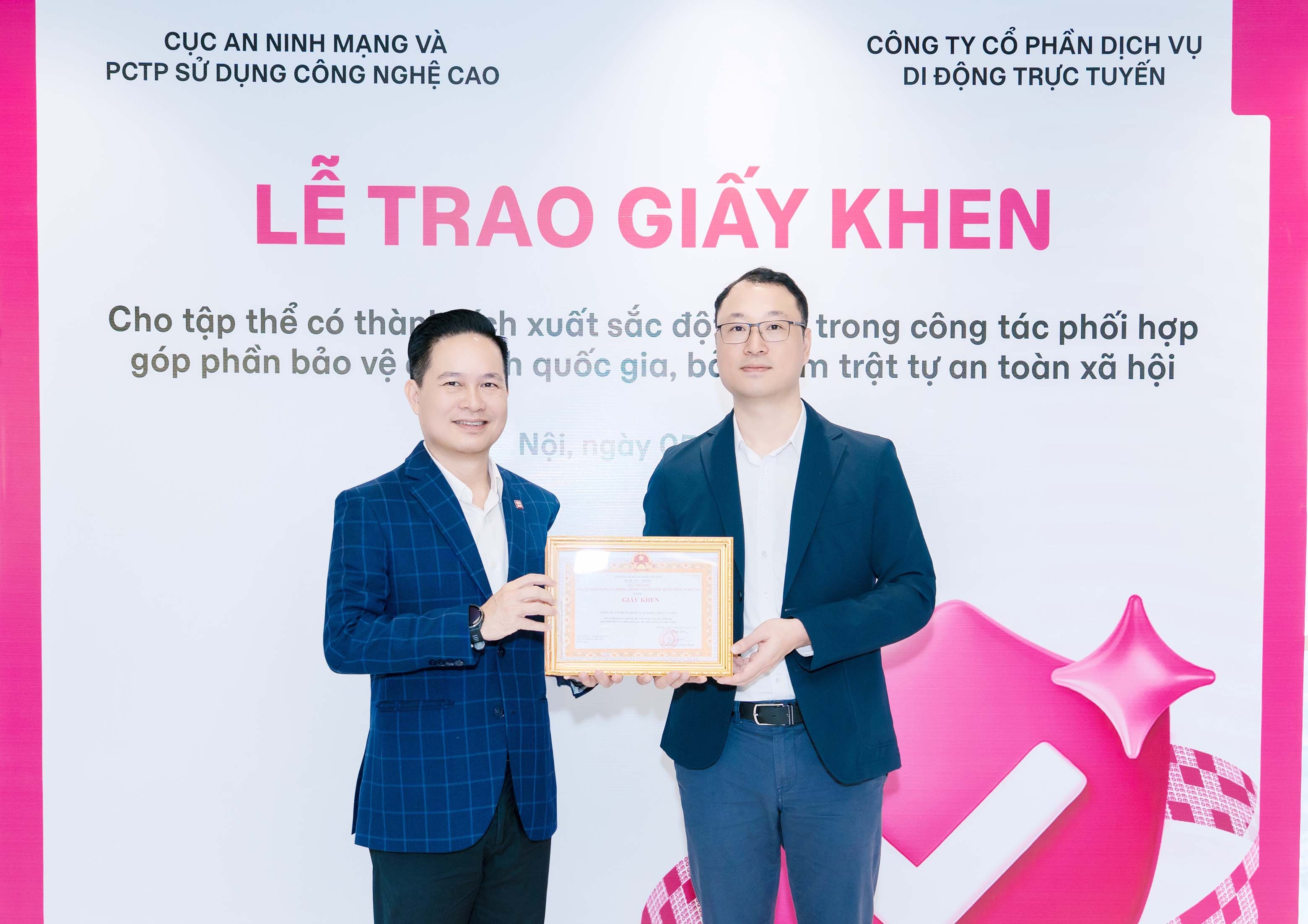 MoMo nhận giấy khen của Cục An ninh mạng