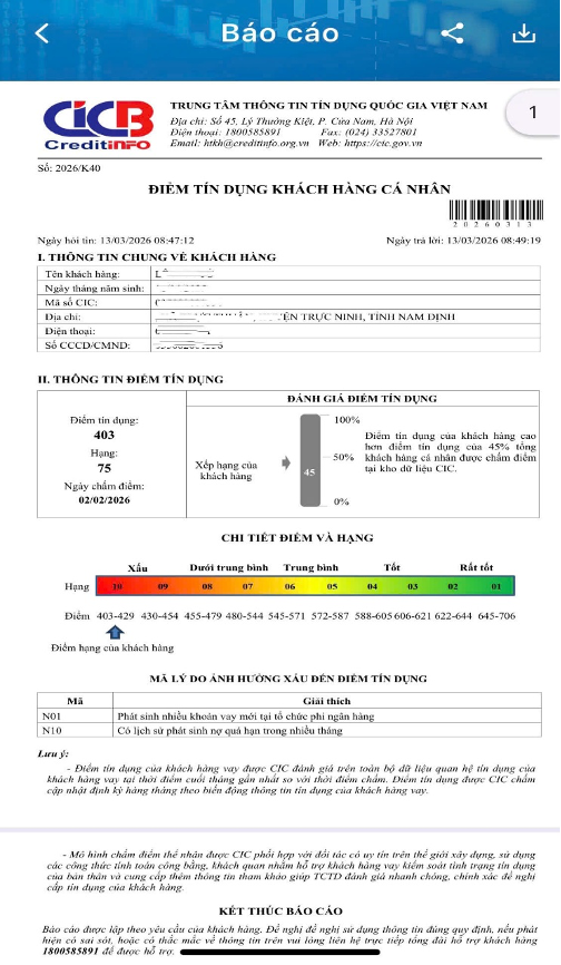 CIC ra mắt báo cáo điểm tín dụng cá nhân K40: Công cụ giúp người dân hiểu rõ và cải thiện “sức khỏe tài chính” CIC ra mắt báo cáo điểm tín dụng cá nhân K40: Công cụ giúp người dân hiểu rõ và cải thiện “sức khỏe tài chính”