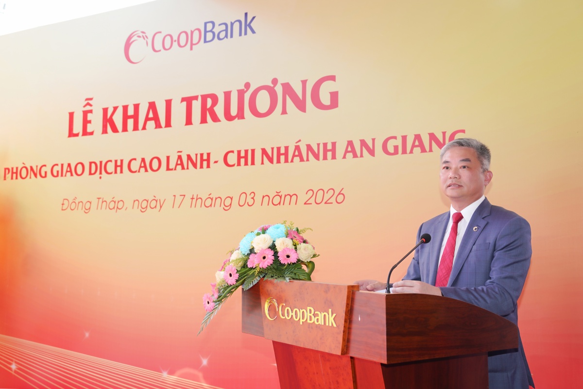 Ông Nguyễn Quốc Cường - Chủ tịch Hội đồng Quản trị Co-opBank phát biểu tại buổi lễ Ông Nguyễn Quốc Cường - Chủ tịch Hội đồng Quản trị Co-opBank phát biểu tại buổi lễ