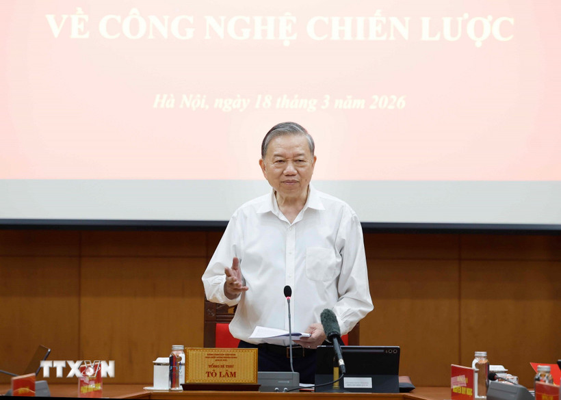 Tổng Bí thư Tô Lâm: Phát triển công nghệ chiến lược là việc không thể chậm trễ- Ảnh 1. Tổng Bí thư Tô Lâm: Phát triển công nghệ chiến lược là việc không thể chậm trễ- Ảnh 1.