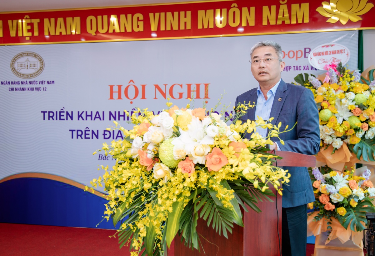 Ông Nguyễn Quốc Cường - Chủ tịch Hội đồng quản trị Co-opBank phát biểu tại Hội nghị Ông Nguyễn Quốc Cường - Chủ tịch Hội đồng quản trị Co-opBank phát biểu tại Hội nghị