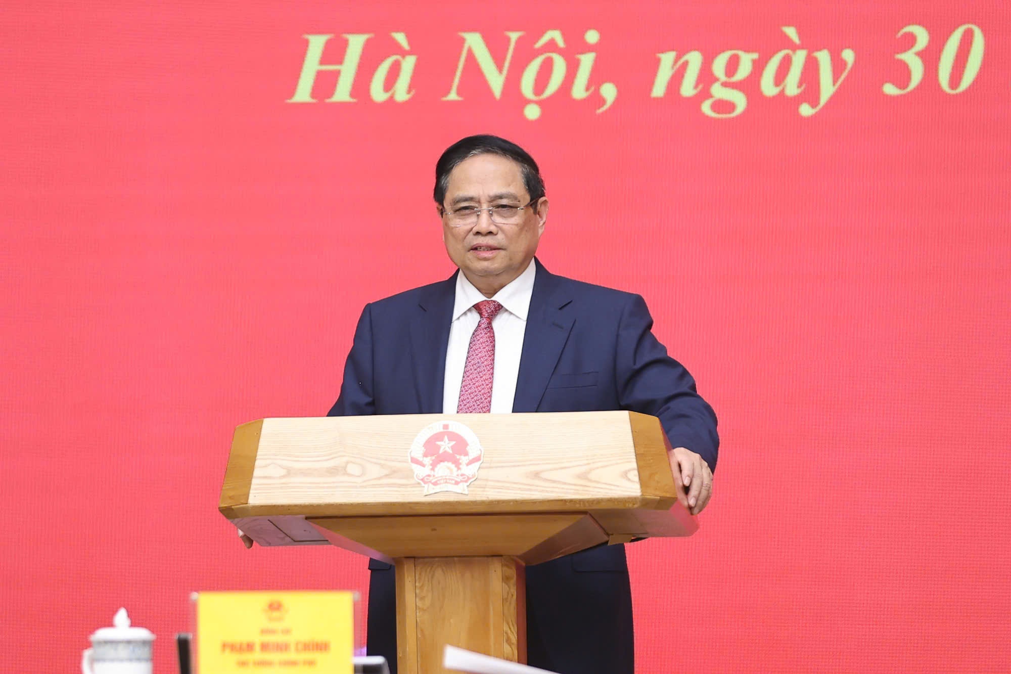 Thủ tướng Phạm Minh Chính chủ trì Hội nghị Đảng ủy Chính phủ - Ảnh: VGP/Nhật Bắc