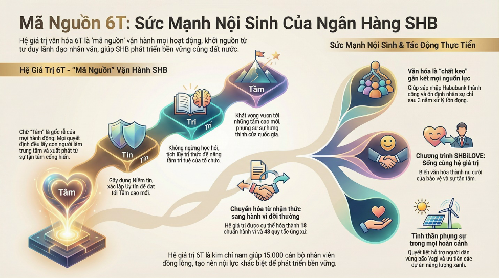 ‘Mã nguồn’ 6T: Sức mạnh nội sinh đưa SHB vươn mình cùng đất nước ‘Mã nguồn’ 6T: Sức mạnh nội sinh đưa SHB vươn mình cùng đất nước