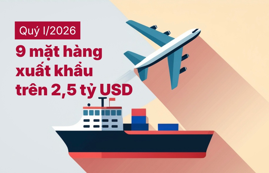 [Infographic] 9 mặt hàng xuất khẩu đạt kim ngạch trên 2,5 tỷ USD