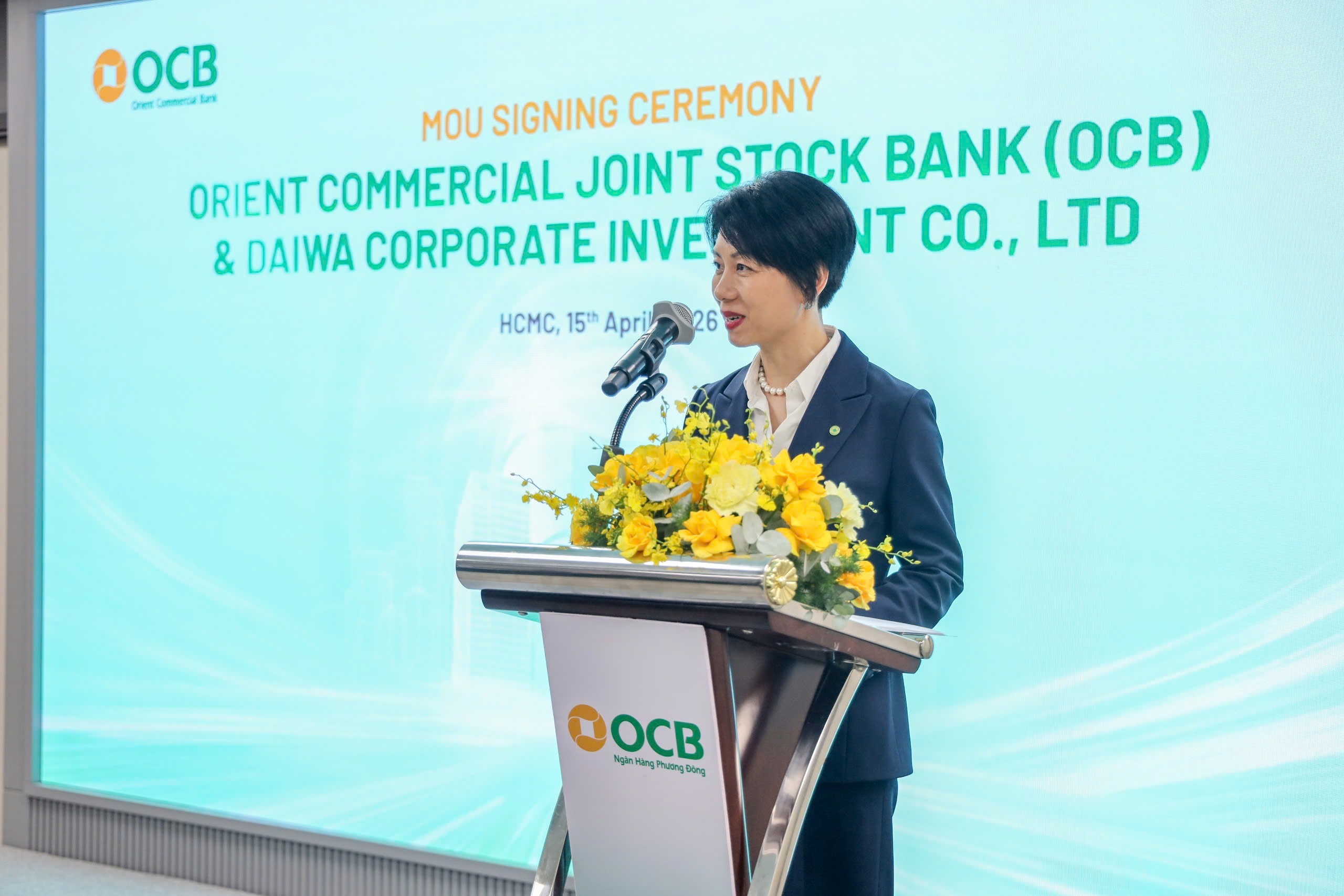 Bà Đỗ Tú Anh phát biểu tại lễ ký kết Bà Đỗ Tú Anh phát biểu tại lễ ký kết