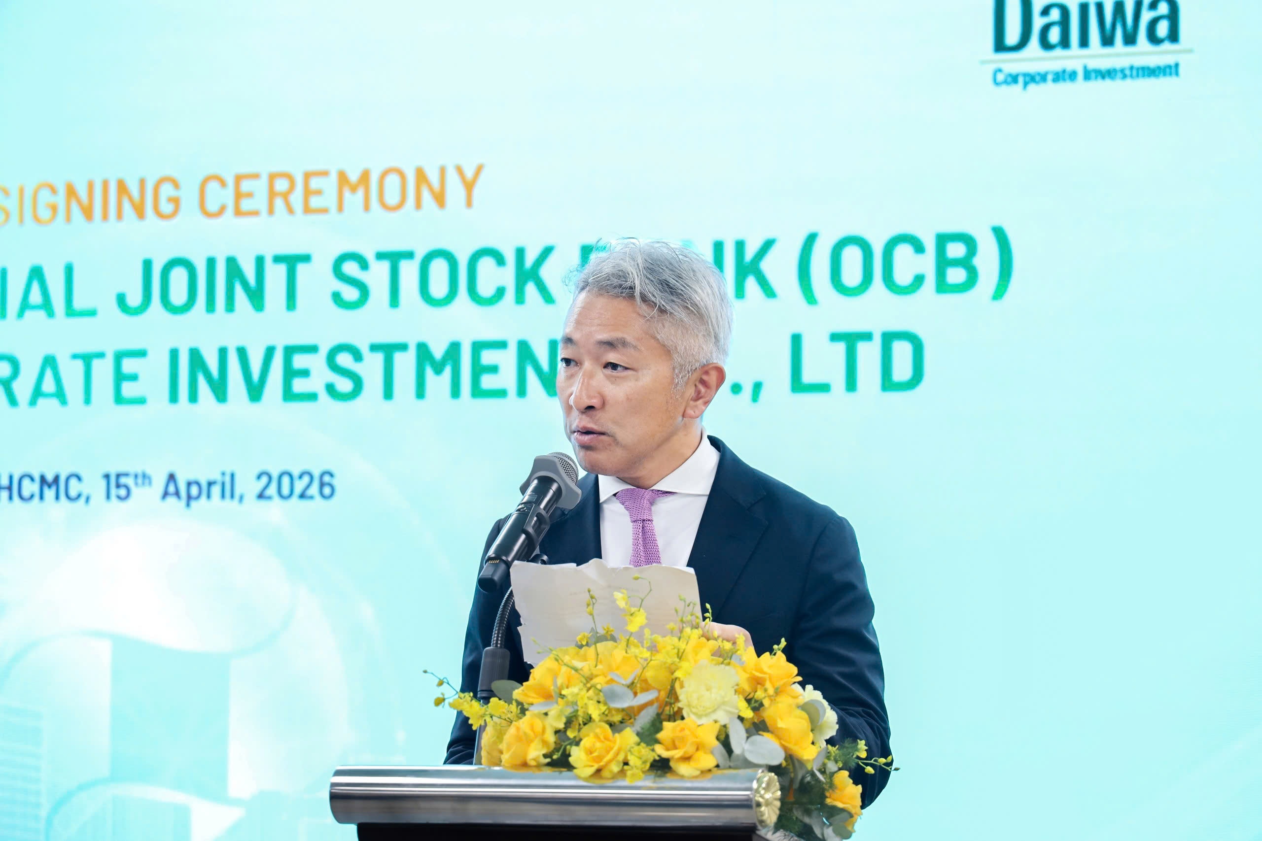 Ông Shinichi Seto, Tổng Giám đốc DCI phát biểu tại buổi lễ Ông Shinichi Seto, Tổng Giám đốc DCI phát biểu tại buổi lễ