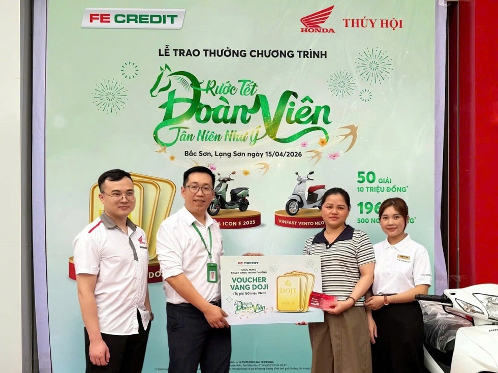 Với các giải thưởng có giá trị thiết thực, chương trình của FE CREDIT đồng hành cùng khách hàng hướng đến năm 2026 vững vàng hơn