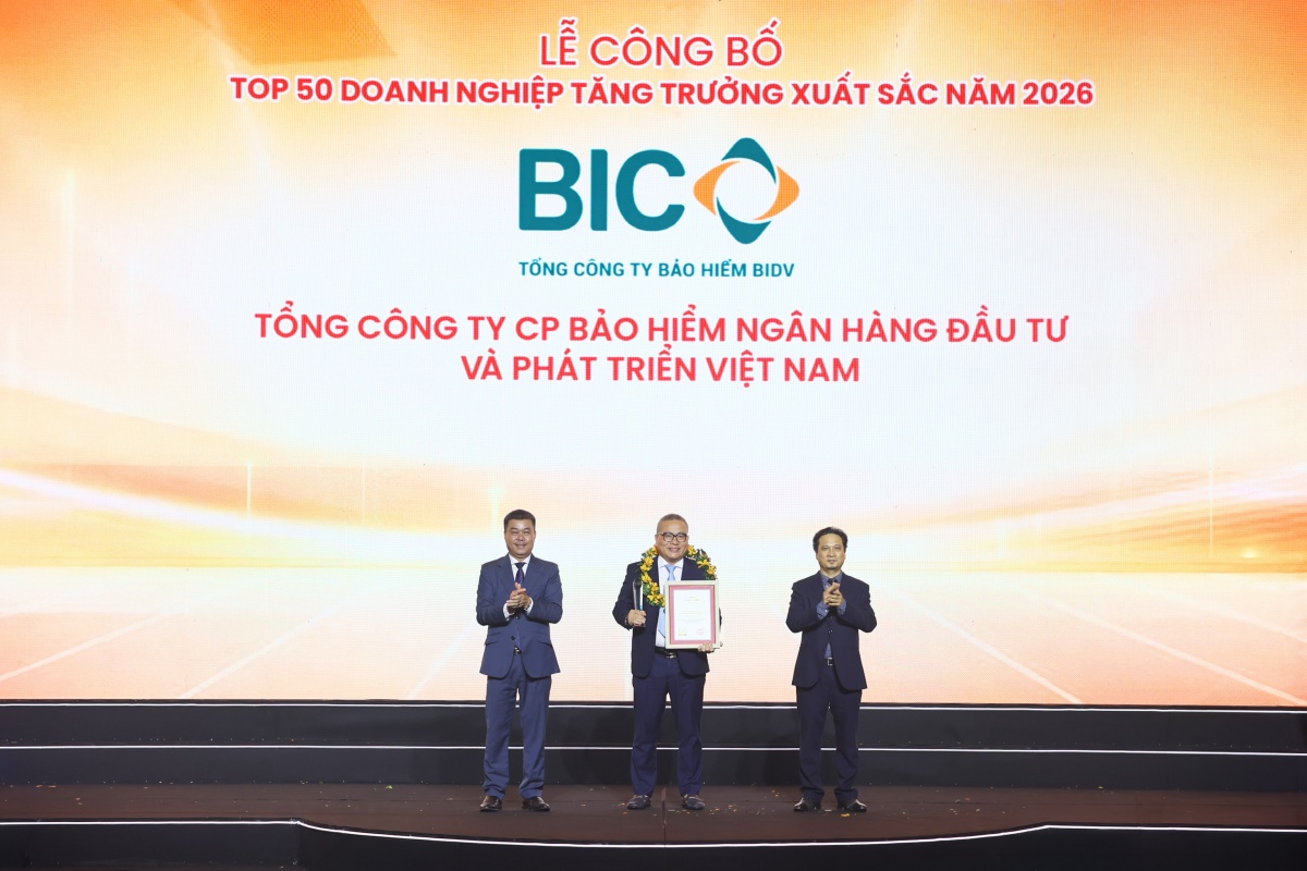 BIC trong Top 50 doanh nghiệp tăng trưởng xuất sắc Việt Nam năm 2026 BIC trong Top 50 doanh nghiệp tăng trưởng xuất sắc Việt Nam năm 2026