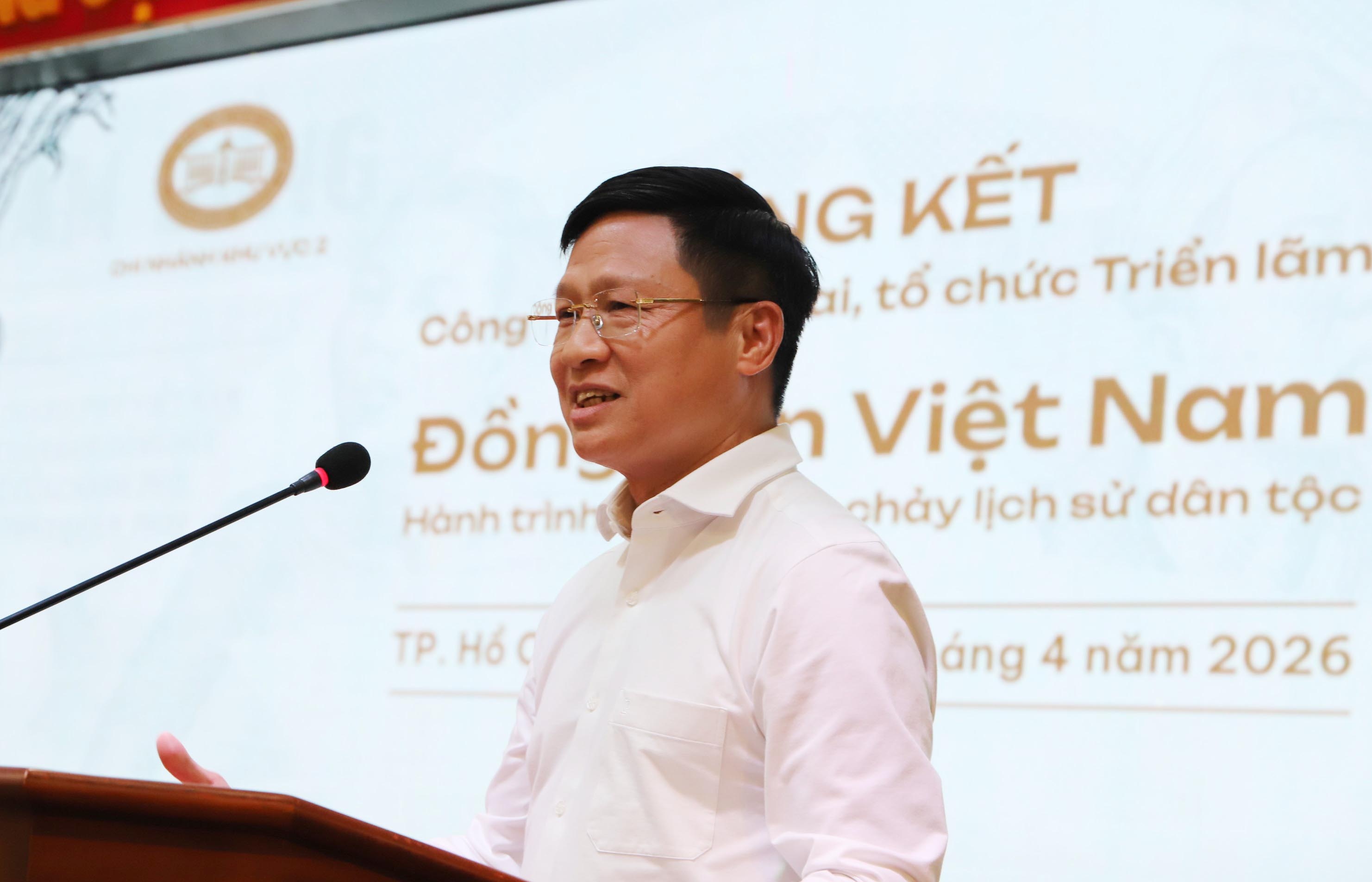 Ông Võ Minh Tuấn, Giám đốc NHNN Chi nhánh Khu vực 2, phát biểu tại lễ tổng kết triển lãm
