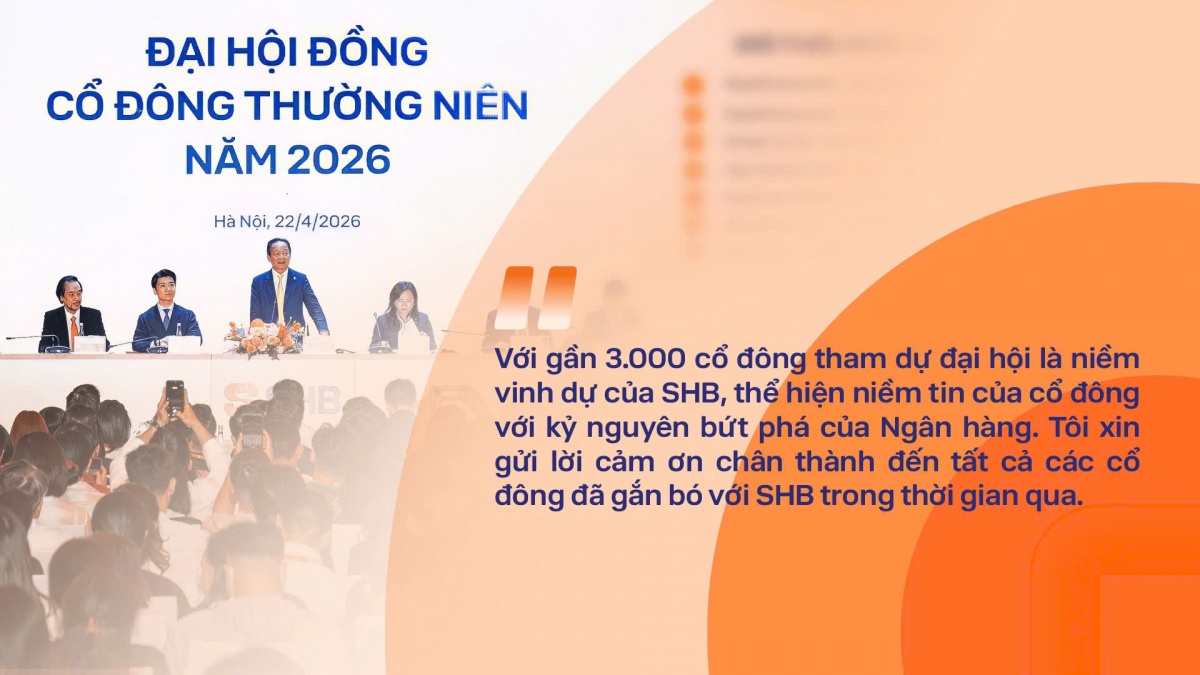 Những câu nói ấn tượng của Chủ tịch HĐQT SHB Đỗ Quang Hiển tại ĐHĐCĐ 2026 Những câu nói ấn tượng của Chủ tịch HĐQT SHB Đỗ Quang Hiển tại ĐHĐCĐ 2026