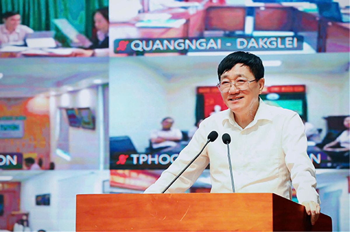 Tổng Giám đốc NHCSXH Dương Quyết Thắng phát biểu chỉ đạo