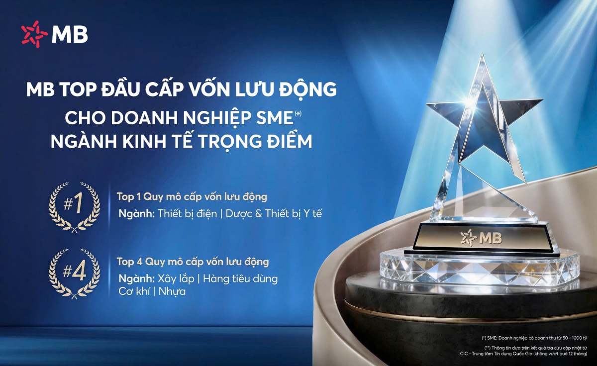 MB - ngân hàng top đầu quy mô dư nợ cho vay ngắn hạn đối với doanh nghiệp SME thuộc ngành kinh tế trọng điểm MB - ngân hàng top đầu quy mô dư nợ cho vay ngắn hạn đối với doanh nghiệp SME thuộc ngành kinh tế trọng điểm