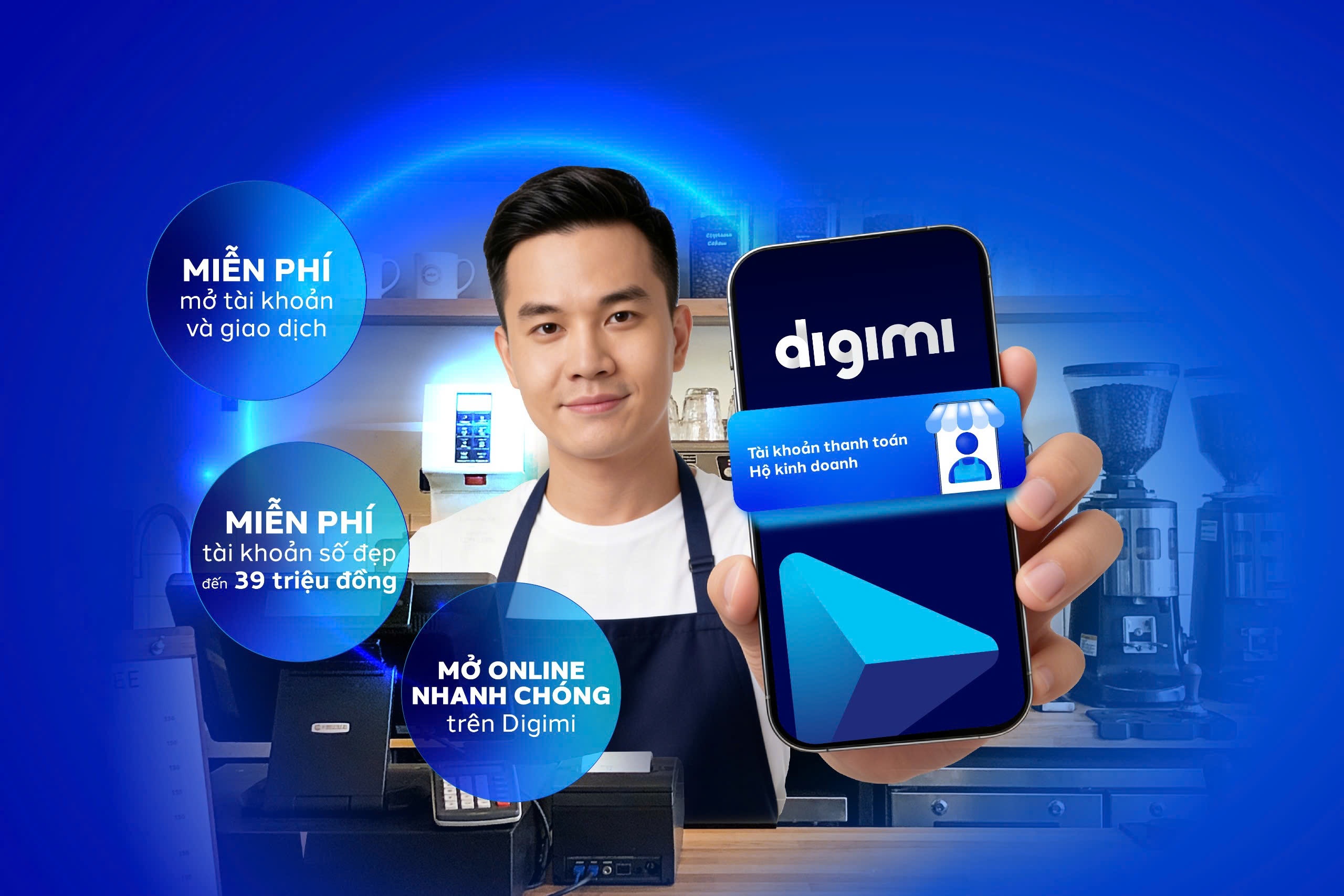 Hộ kinh doanh tiện lợi hơn khi mở tài khoản trên ứng dụng Digimi của BVBank Hộ kinh doanh tiện lợi hơn khi mở tài khoản trên ứng dụng Digimi của BVBank