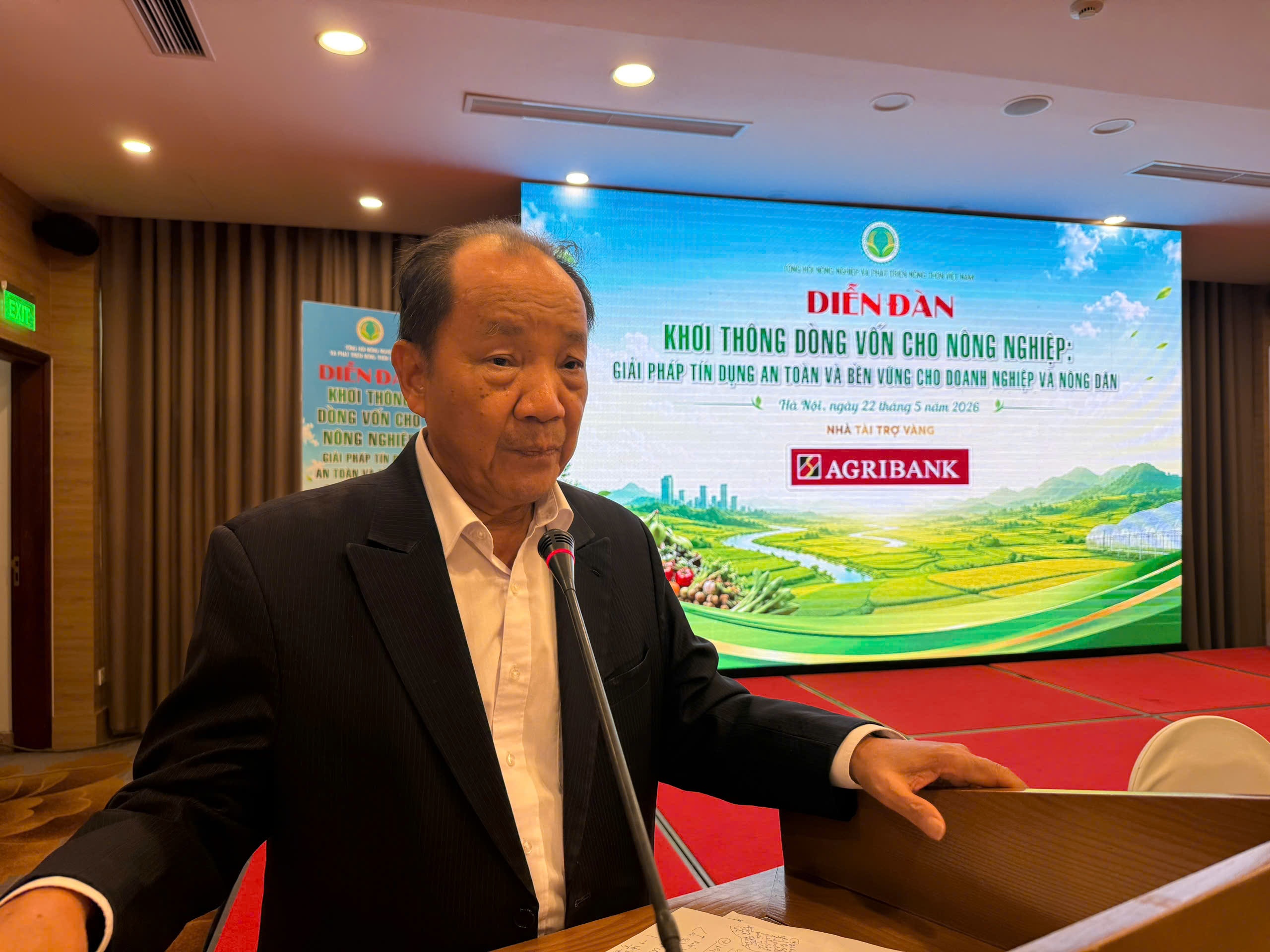 Ông Hồ Xuân Hùng - Chủ tịch Tổng hội Nông nghiệp và Phát triển nông thôn Việt Nam phát biểu tại diễn đàn