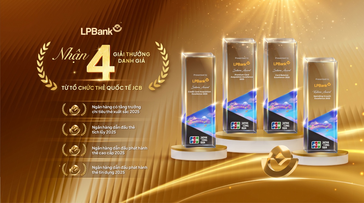 LPBank thắng lớn với 4 giải thưởng từ Tổ chức Thẻ Quốc tế JCB LPBank thắng lớn với 4 giải thưởng từ Tổ chức Thẻ Quốc tế JCB