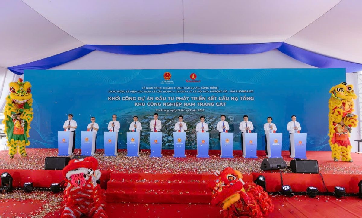 Dự án KCN Nam Tràng Cát được Công ty Cổ phần Đầu tư KCN Vinhomes khởi công vào ngày 14/5 tại phường Hải An