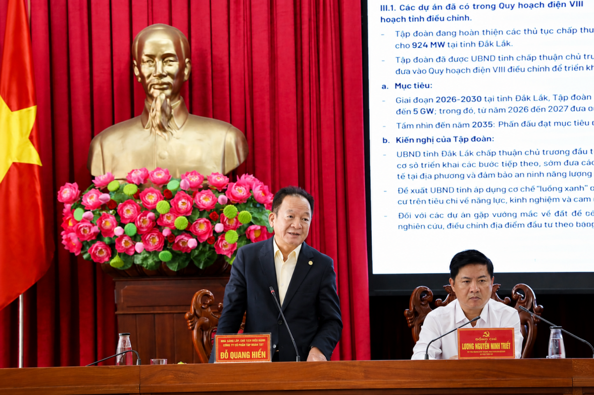 Nhà Sáng lập, Chủ tịch Điều hành T&T Group phát biểu tại buổi làm việc