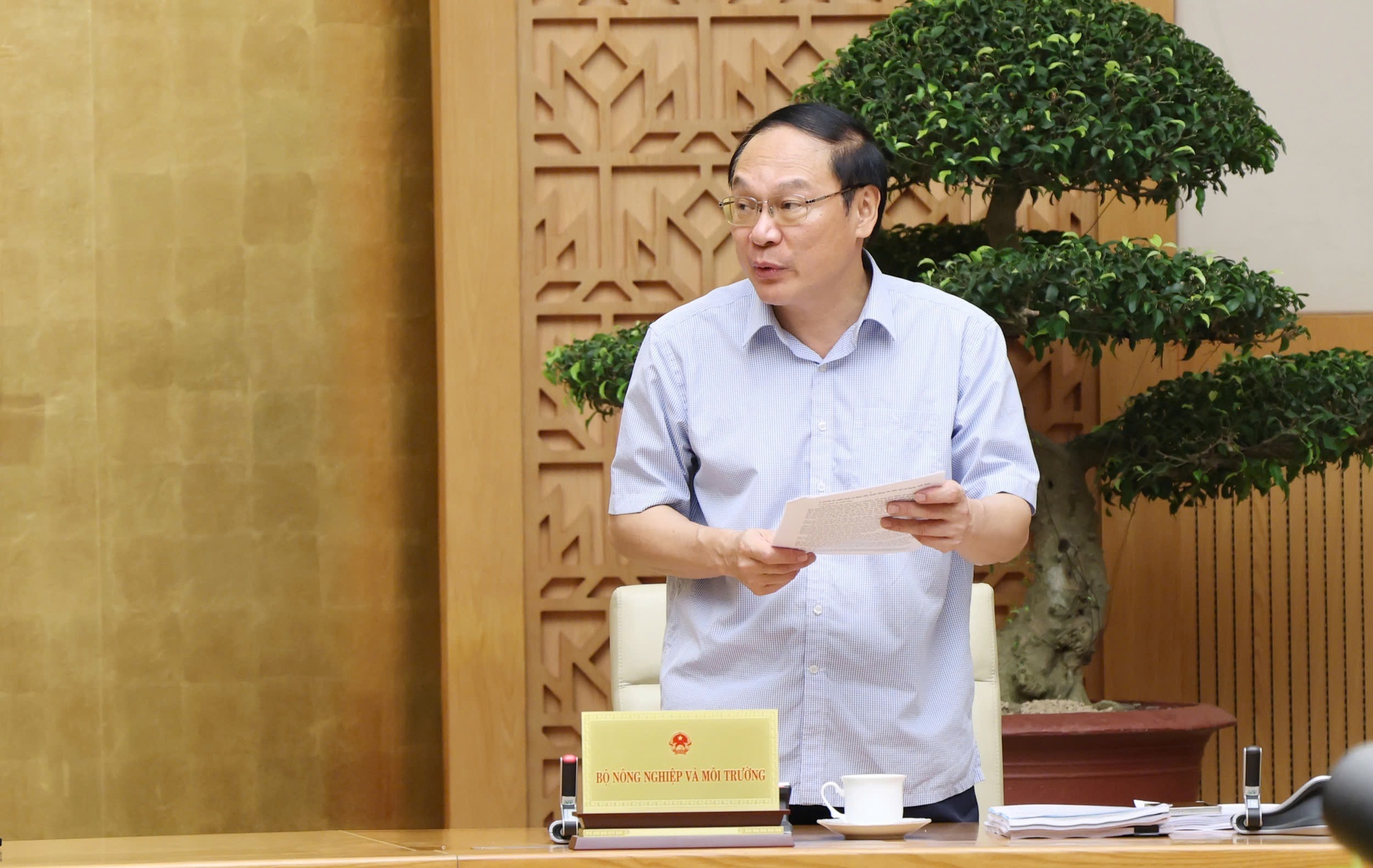 Thứ trưởng Bộ NN&MT Lê Công Thành báo cáo - Ảnh: VGP/Gia Huy Thứ trưởng Bộ NN&MT Lê Công Thành báo cáo - Ảnh: VGP/Gia Huy