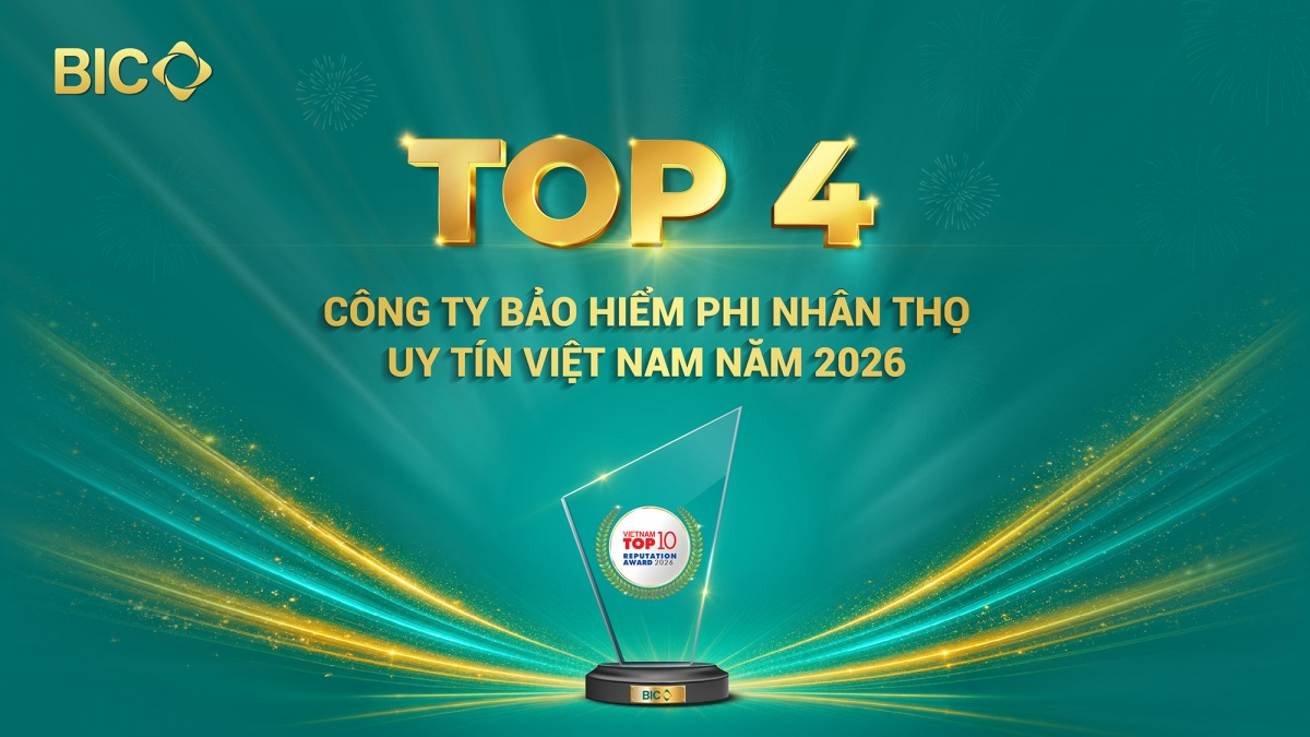 BIC tiếp tục được vinh danh trong Top 4 công ty bảo hiểm phi nhân thọ uy tín Việt Nam
