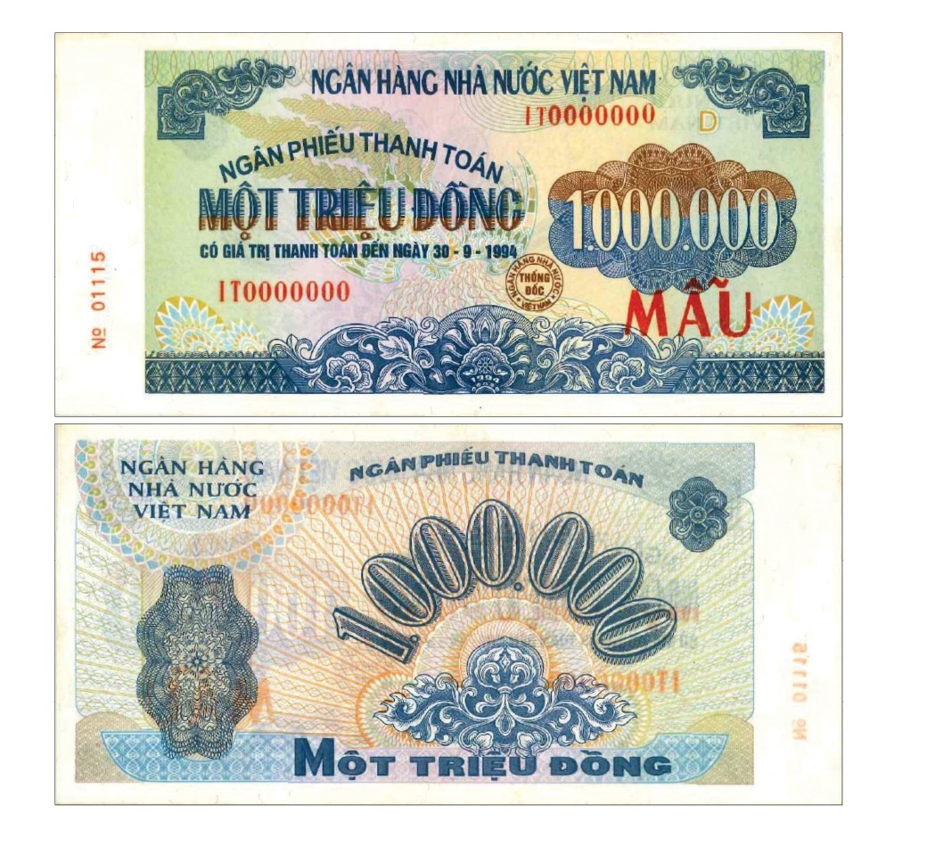 Ảnh 3.3.60. Ngân phiếu thanh toán 1.000.000 đồng
