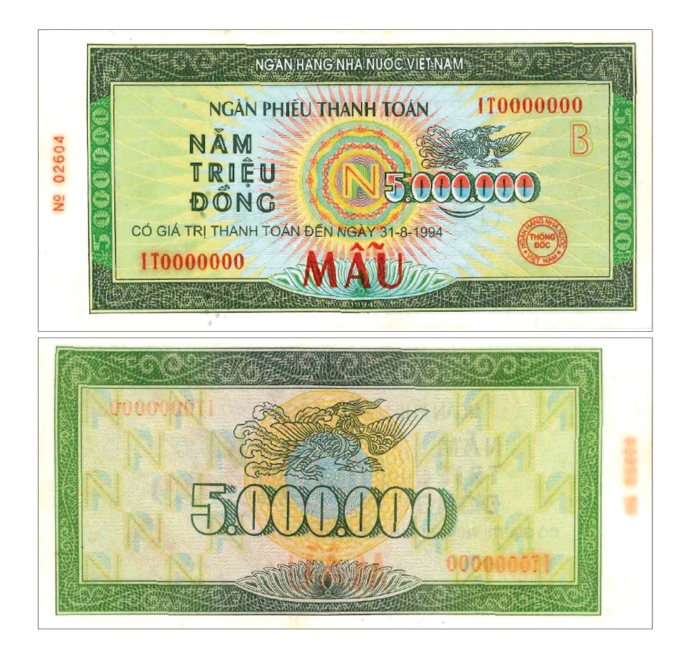 Ảnh 3.3.61. Ngân phiếu thanh toán 5.000.000 đồng