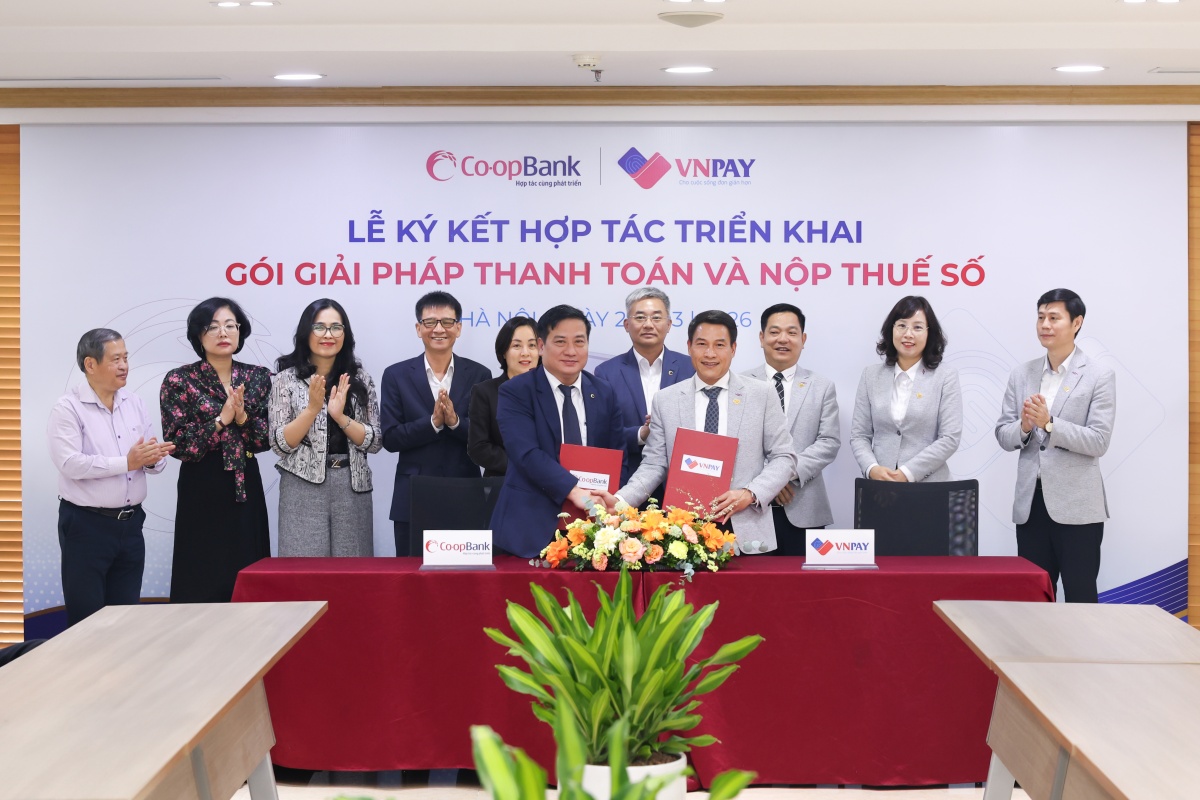 Lễ ký kết Hợp tác triển khai gói giải pháp thanh toán và nộp thuế số giữa Co-opBank và VNPAY mở rộng hệ sinh thái số trong kỷ nguyên mới Lễ ký kết Hợp tác triển khai gói giải pháp thanh toán và nộp thuế số giữa Co-opBank và VNPAY mở rộng hệ sinh thái số trong kỷ nguyên mới