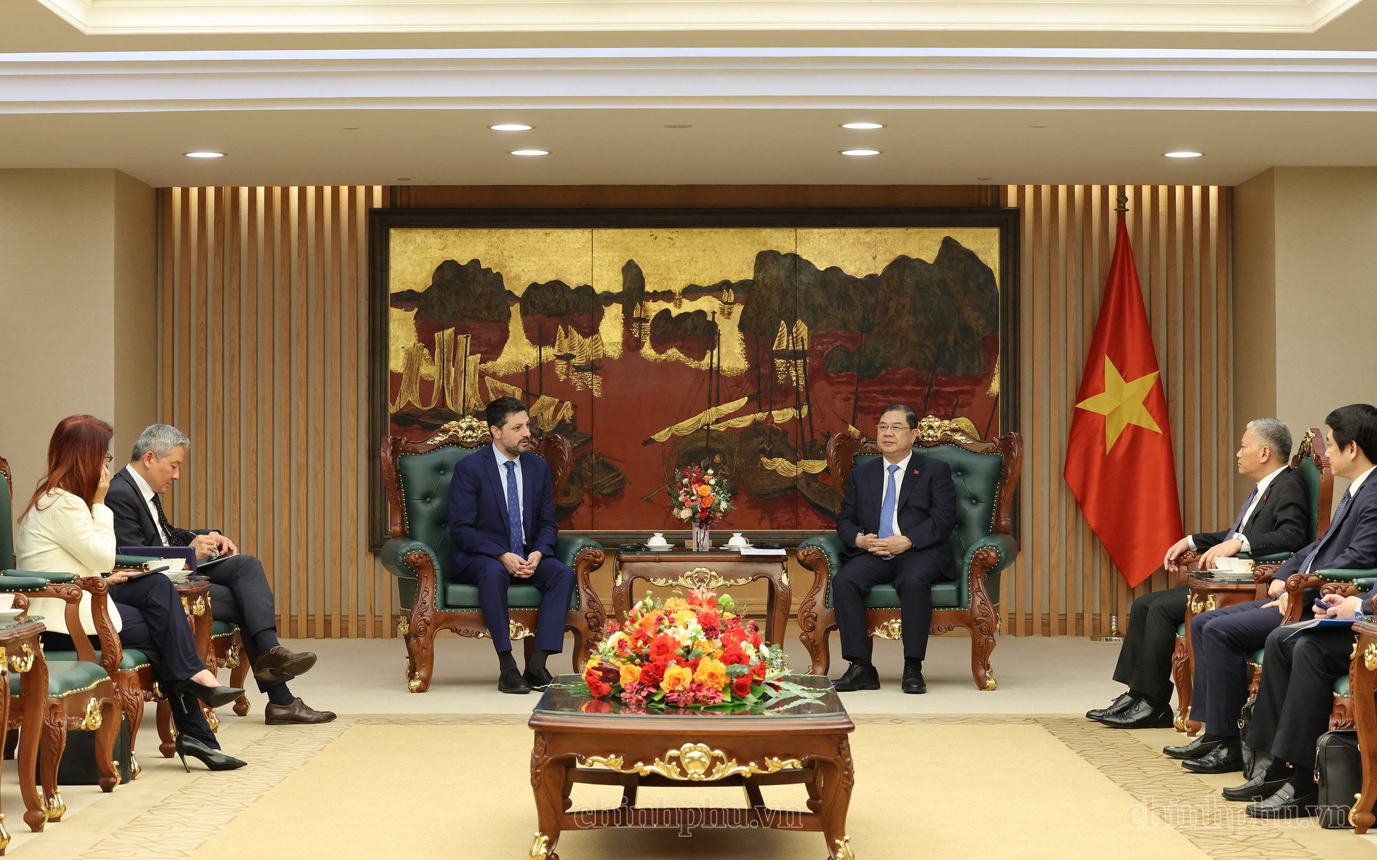 Ông Maroun Kairouz cam kết WEF sẽ tiếp tục đồng hành, hỗ trợ Việt Nam trong việc triển khai các mục tiêu và ưu tiên phát triển chiến lược - Ảnh: VGP/Phương Nguyên
