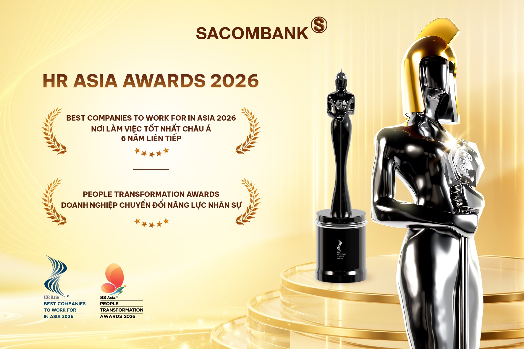 SACOMBANK 6 năm liên tiếp được vinh danh “Nơi làm việc tốt nhất Châu Á”