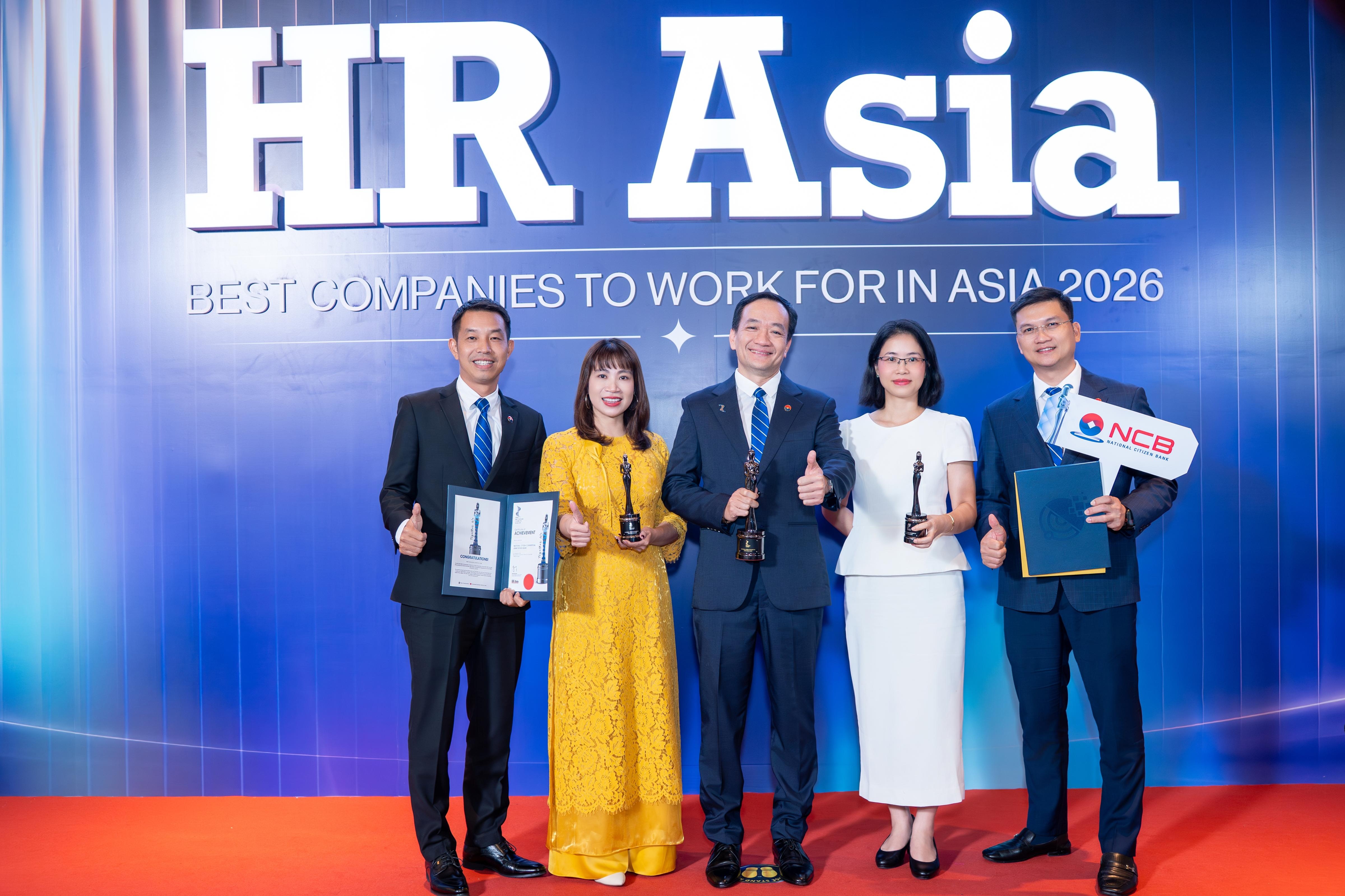 Ba giải thưởng lớn tại HR Asia Awards 2026 vừa được trao cho NCB Ba giải thưởng lớn tại HR Asia Awards 2026 vừa được trao cho NCB