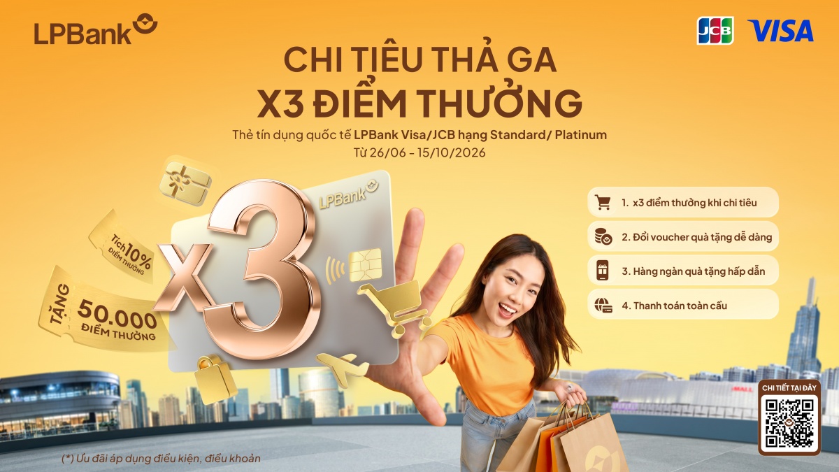Tích điểm lên đến 10% cùng thẻ tín dụng LPBank Tích điểm lên đến 10% cùng thẻ tín dụng LPBank