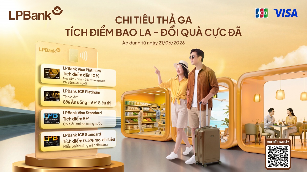 Tích điểm lên đến 10% cùng thẻ tín dụng LPBank Tích điểm lên đến 10% cùng thẻ tín dụng LPBank