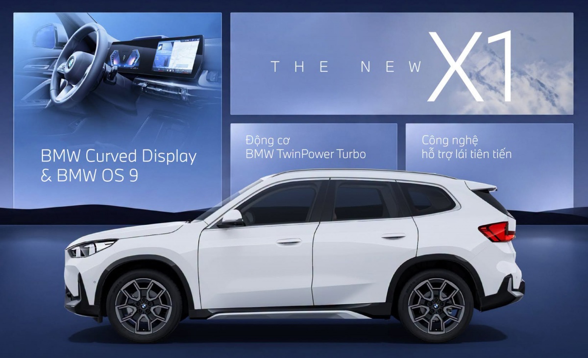 BMW X1 chốt giá 1,689 tỷ đồng tại Việt Nam: Một bản, máy 2.0L, có màn cong, ADAS, cạnh tranh Q3 với giá rẻ hơn 410 triệu đồng