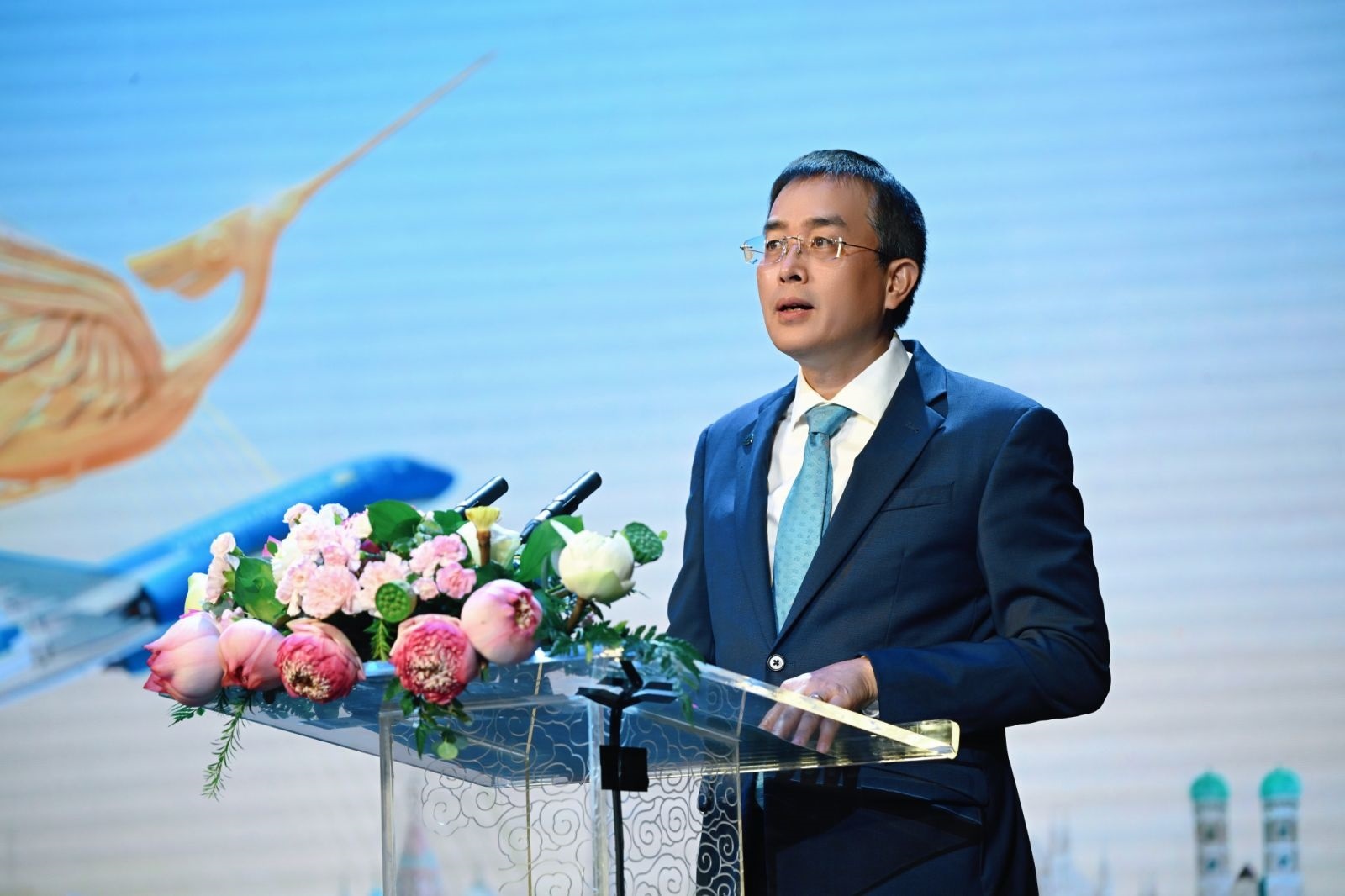 Ông Đặng Ngọc Hòa, Chủ tịch HĐQT Vietnam Airlines  phát biểu tại buổi lễ