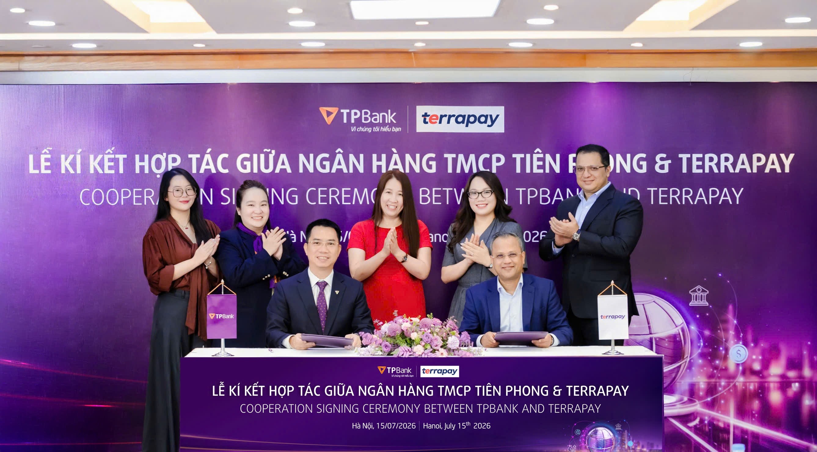 Lễ Ký kết hợp tác giữa TPBank và TerraPay diễn ra sáng 15/7 - Ảnh: TPBank Lễ Ký kết hợp tác giữa TPBank và TerraPay diễn ra sáng 15/7 - Ảnh: TPBank