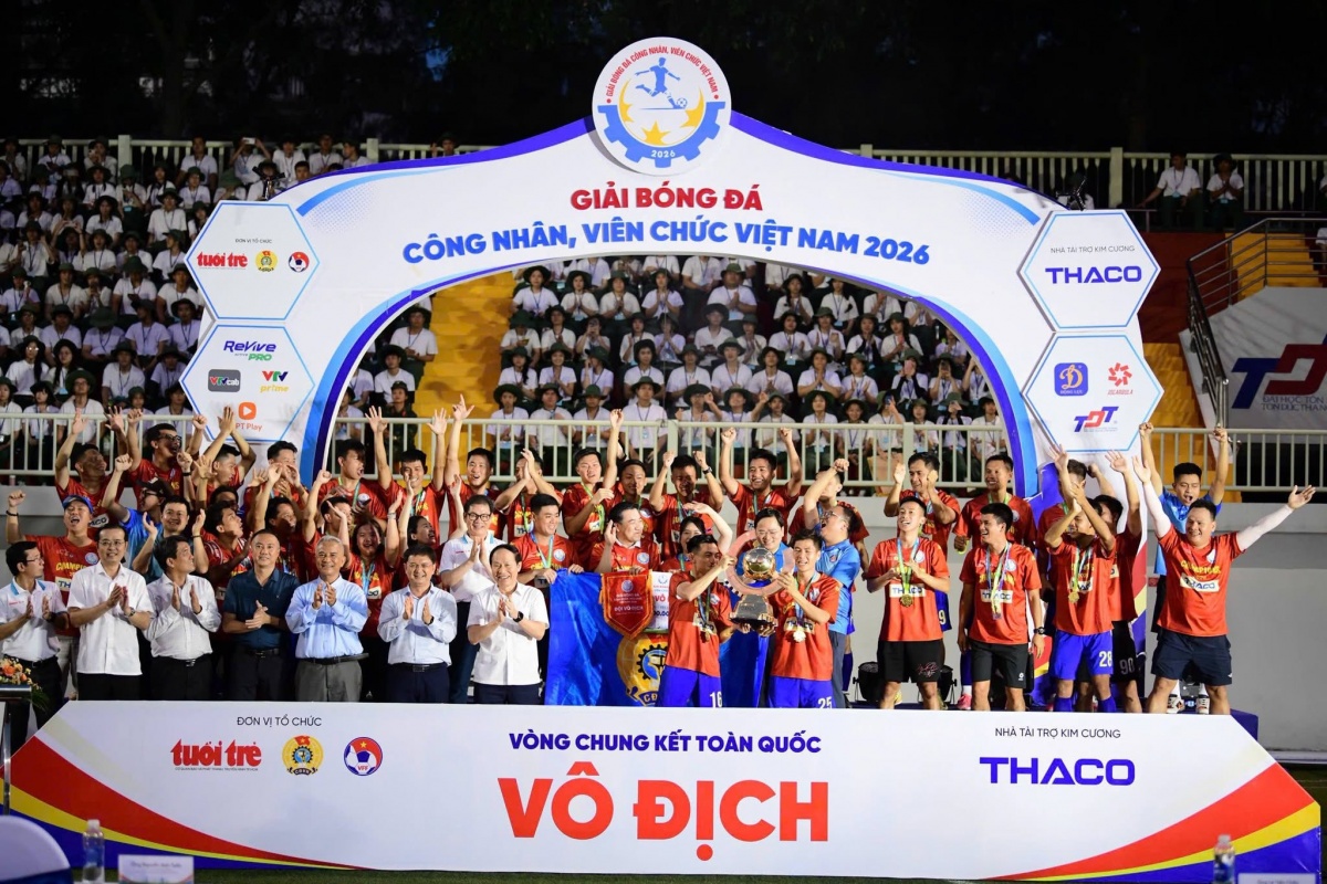 Công đoàn Ngân hàng Việt Nam đăng quang Giải bóng đá công nhân, viên chức Việt Nam 2026
