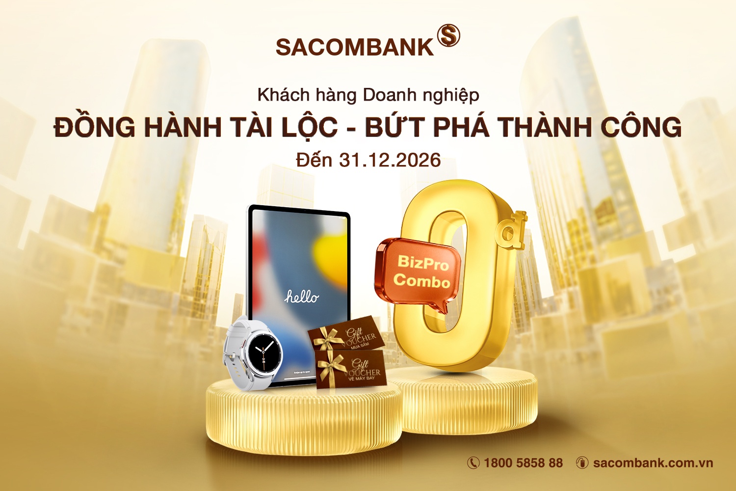 SACOMBANK tung ưu đãi mới cho gói BizPro, khách hàng doanh nghiệp xài thả ga phí bằng 0