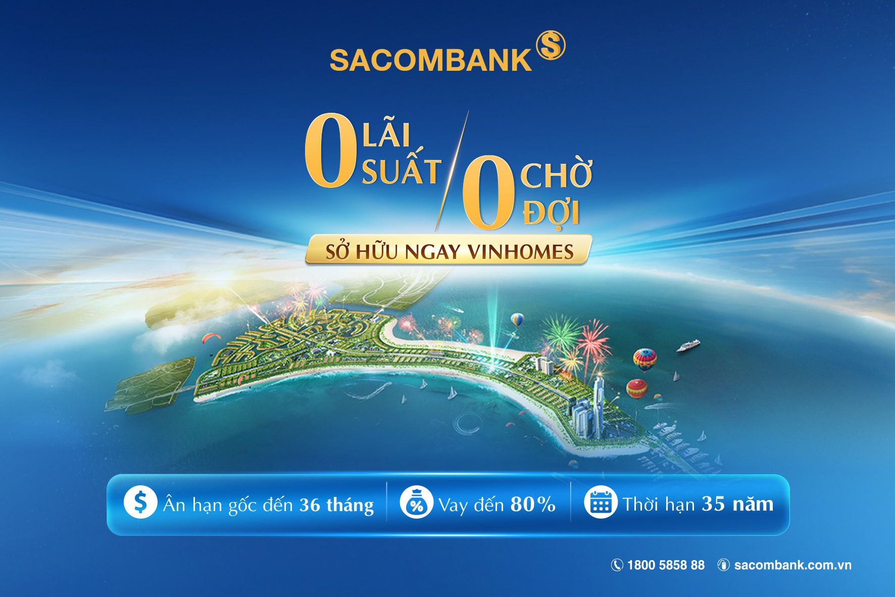 Sở hữu ngay căn hộ Vinhomes trong mơ cùng chính sách vay mua cực ưu đãi từ SACOMBANK