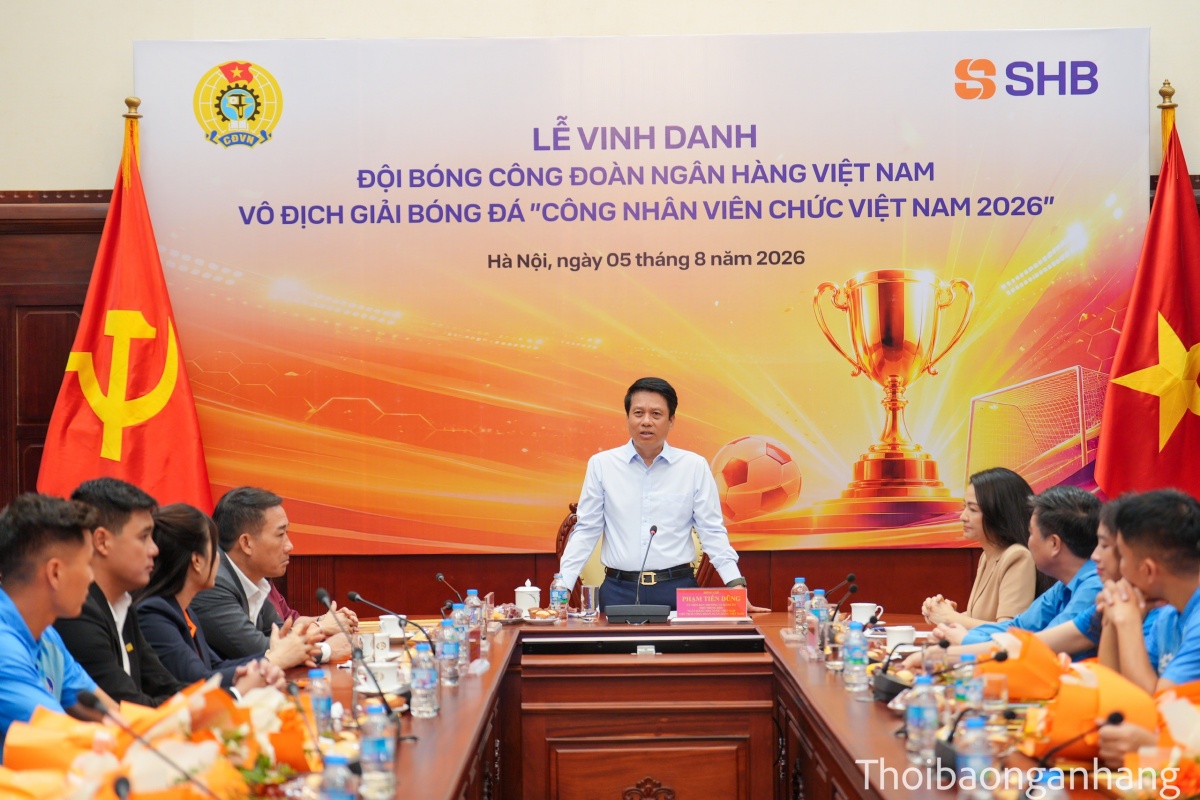 ông Phạm Tiến Dũng – Ủy viên Ban Thường vụ Đảng ủy, Phó Thống đốc NHNN, Chủ tịch Công đoàn NHVN chủ trị buổi lễ