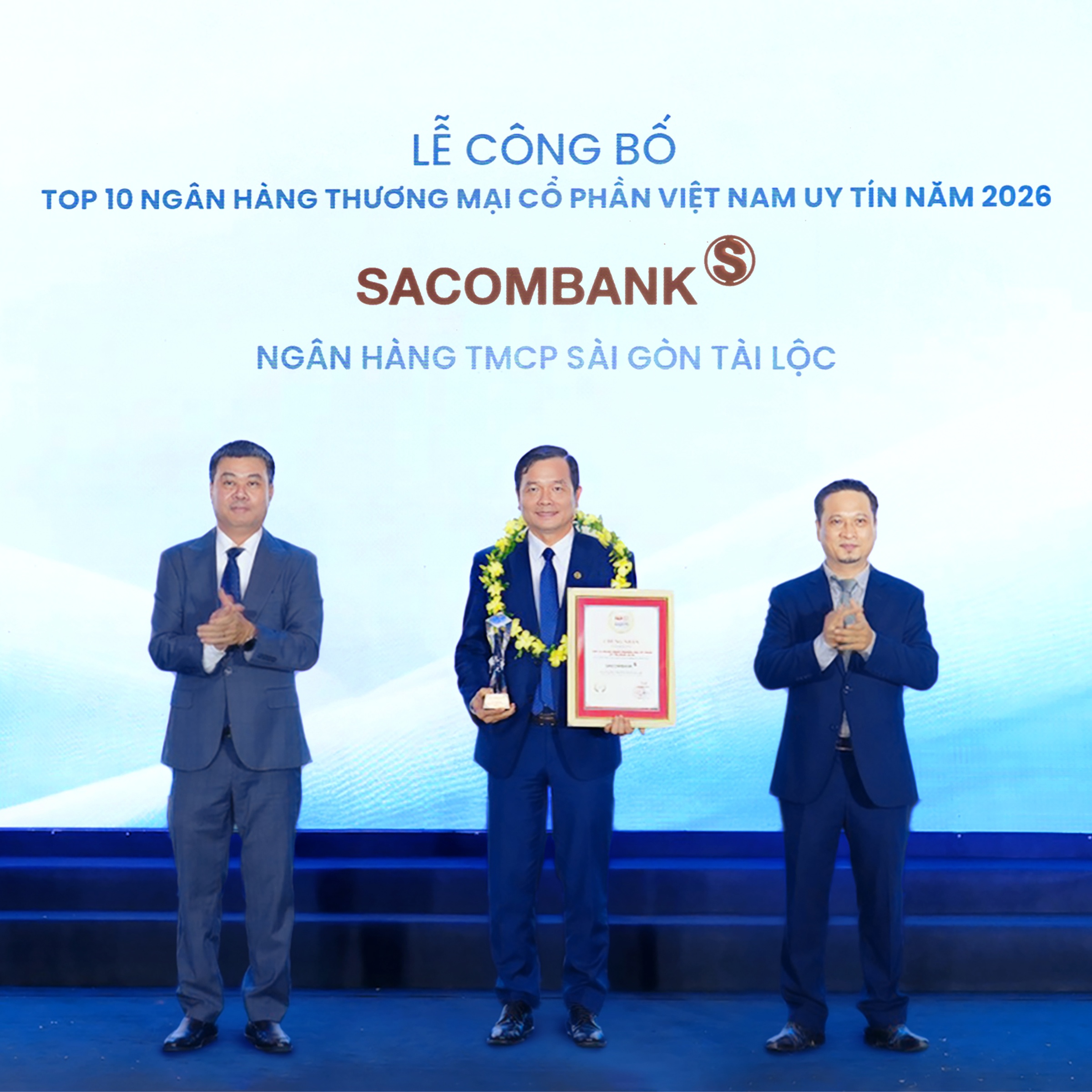 SACOMBANK tiếp tục được vinh danh Top 10 Ngân hàng tư nhân uy tín và VIX50 năm 2026