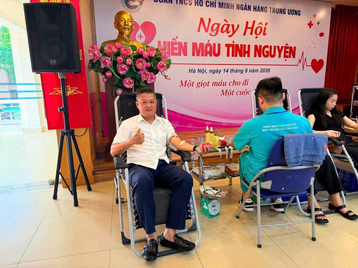 Đoàn Thanh niên Ngân hàng Trung ương tổ chức Ngày hội hiến máu tình nguyện đợt 2 năm 2026