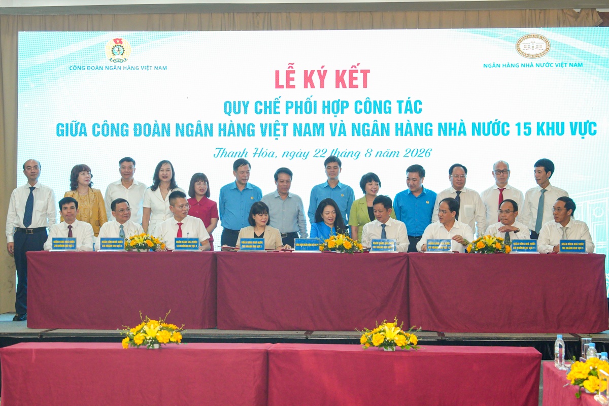 Công đoàn Ngân hàng Việt Nam ký kết Quy chế phối hợp công tác với Ngân hàng Nhà nước 15 chi nhánh khu vực Công đoàn Ngân hàng Việt Nam ký kết Quy chế phối hợp công tác với Ngân hàng Nhà nước 15 chi nhánh khu vực